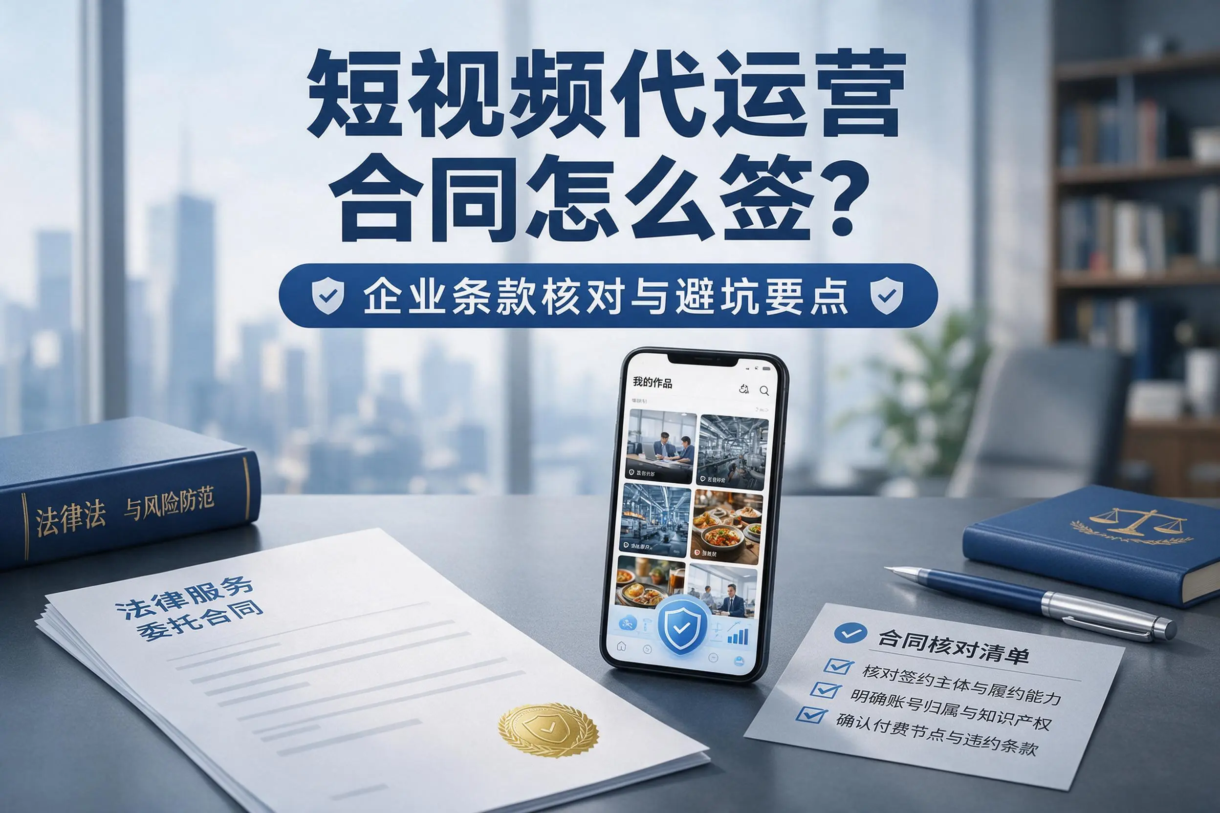 短视频代运营合同怎么签？盘锦企业条款核对与避坑要点