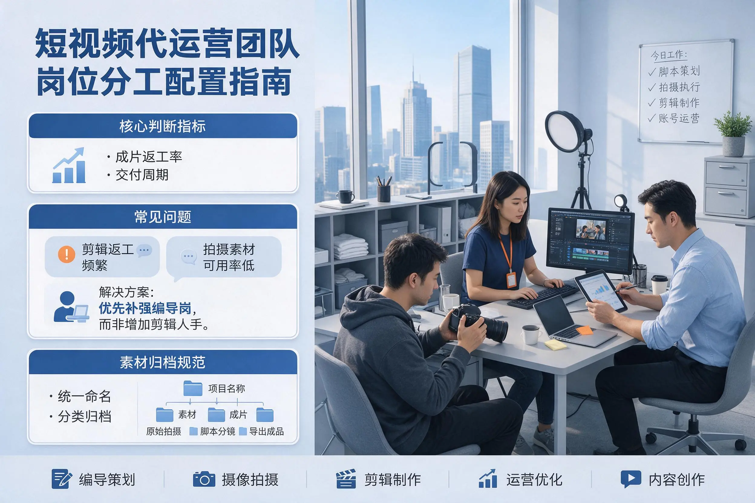 短视频代运营团队如何配置？盘锦企业岗位分工科普说明