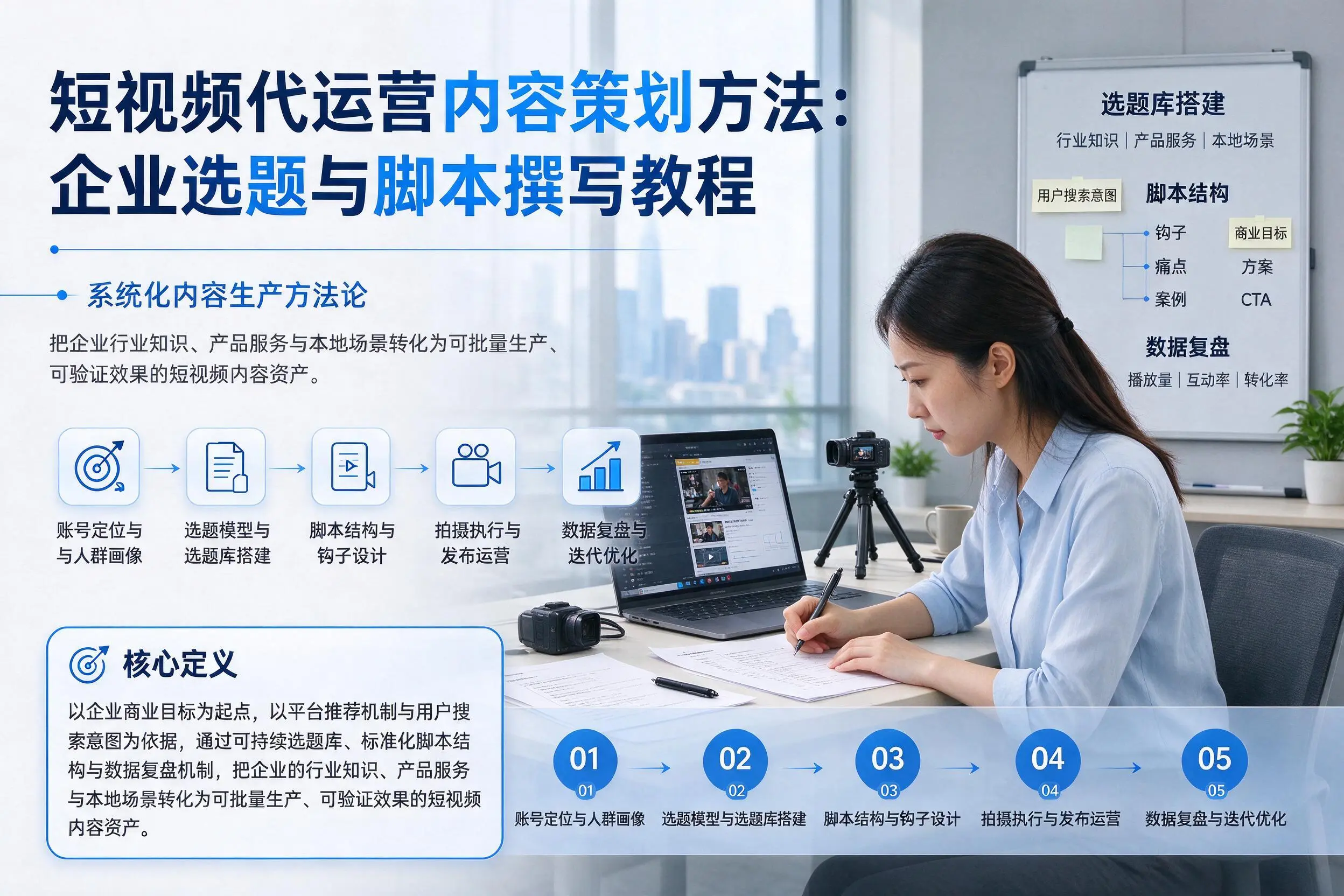 短视频代运营内容策划方法:盘锦企业选题与脚本撰写教程