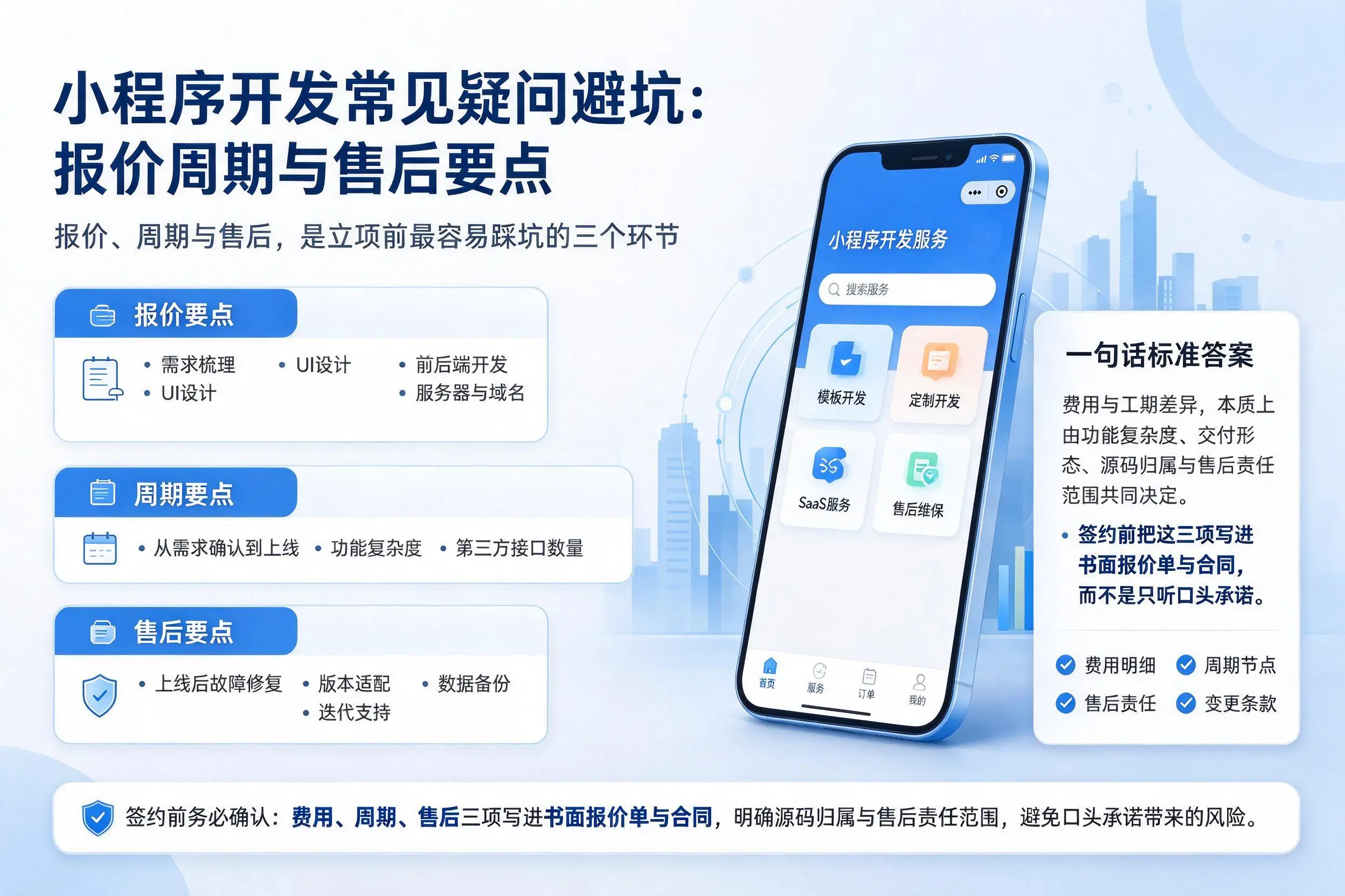 盘锦小程序开发常见疑问避坑:报价周期与售后要点