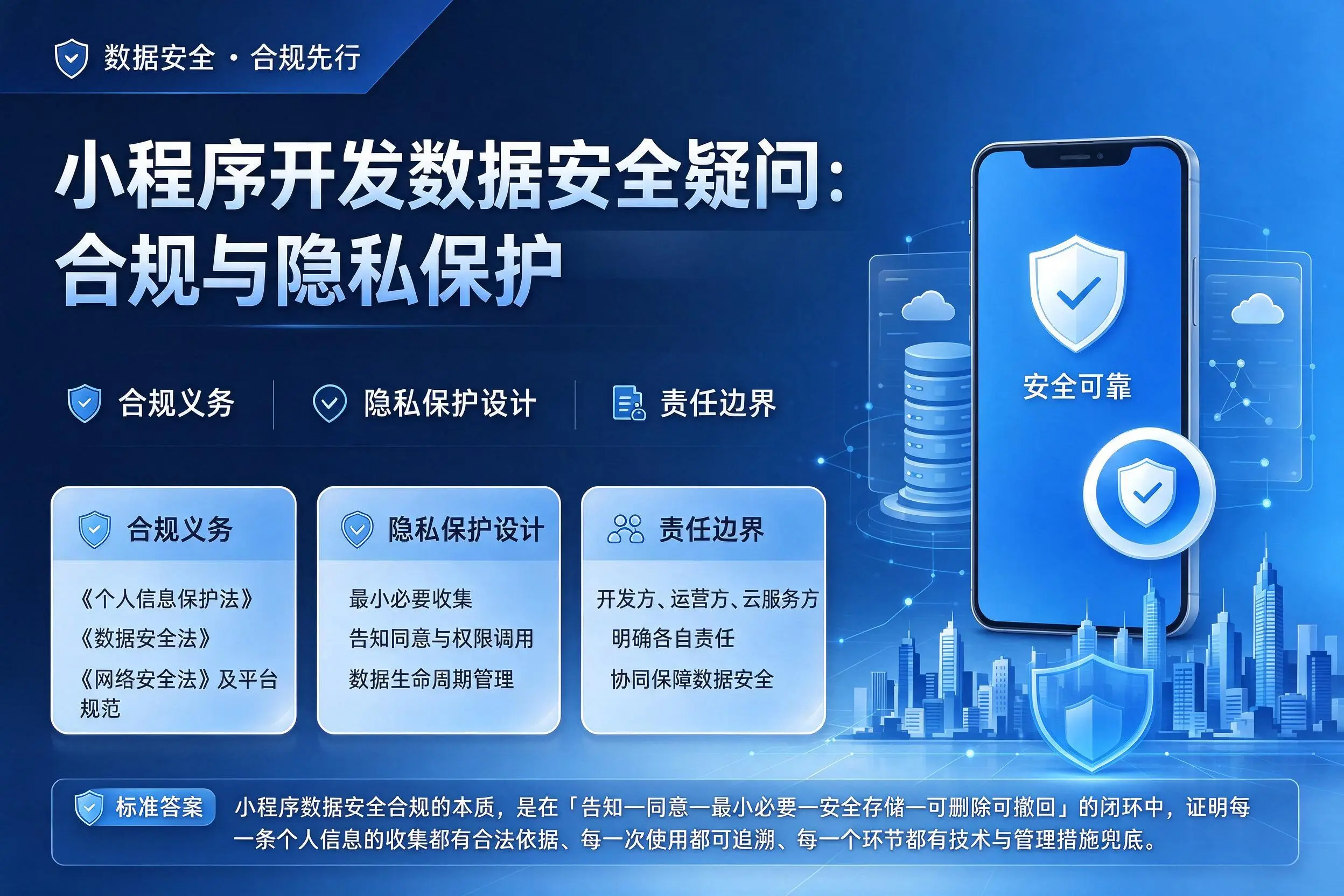 盘锦小程序开发数据安全疑问:合规与隐私保护