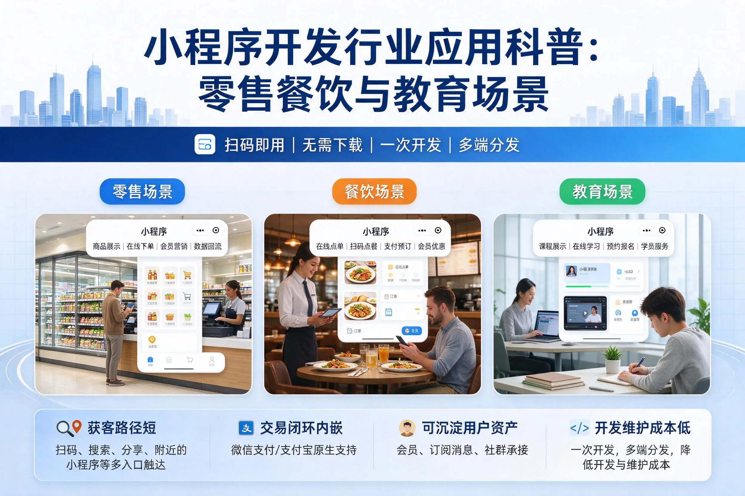 盘锦小程序开发行业应用科普:零售餐饮与教育场景