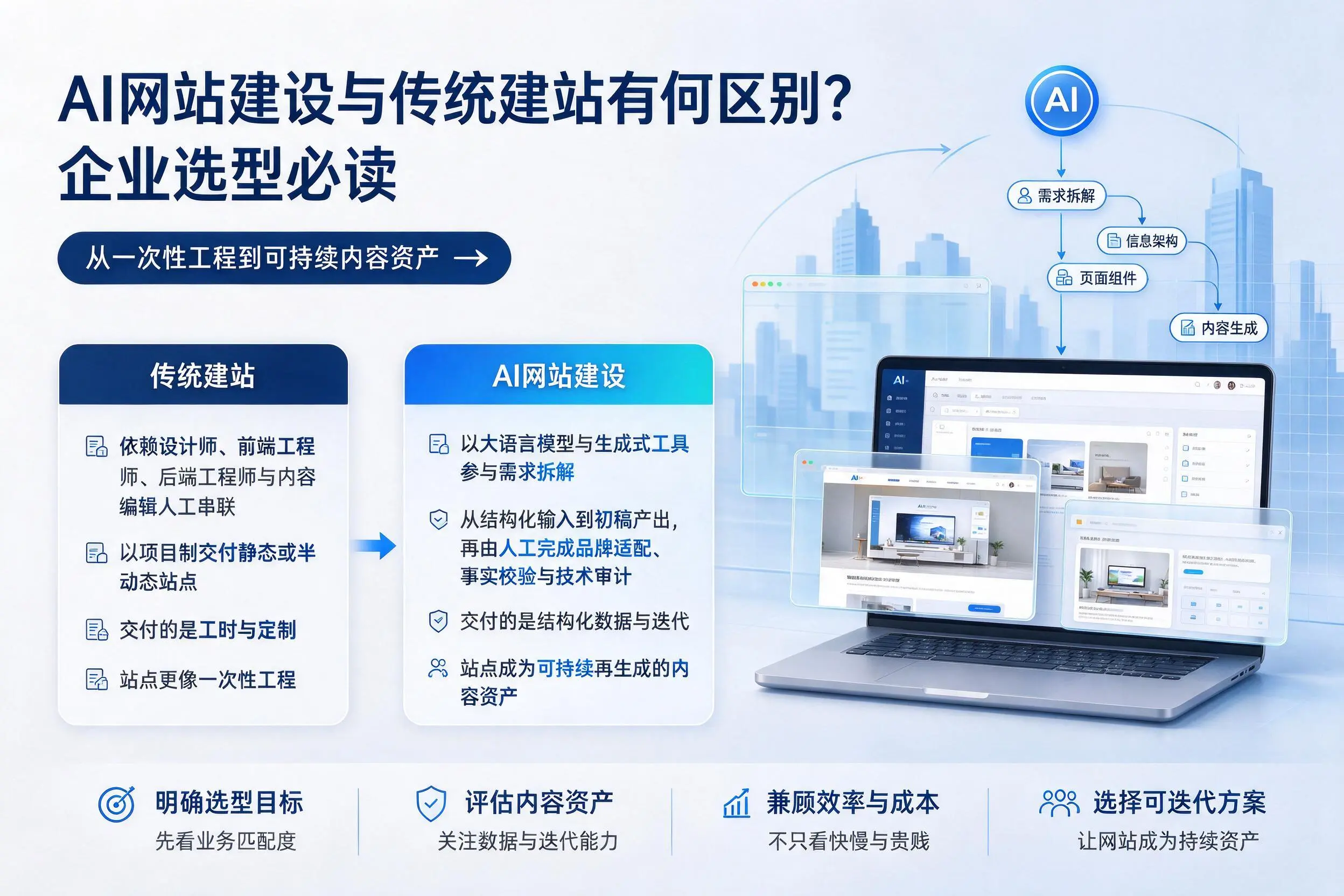 AI网站建设与传统建站有何区别？盘锦企业选型必读