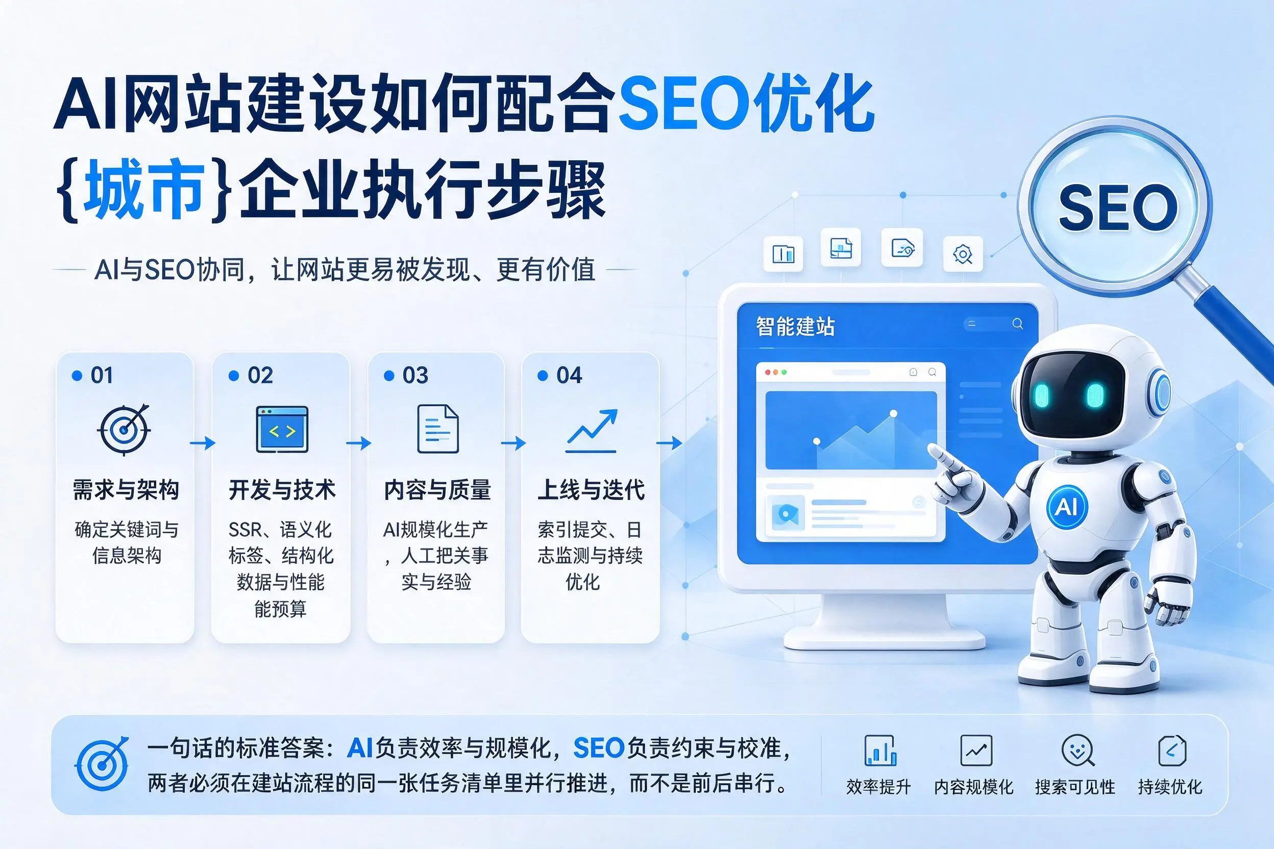 AI网站建设如何配合SEO优化，盘锦企业执行步骤