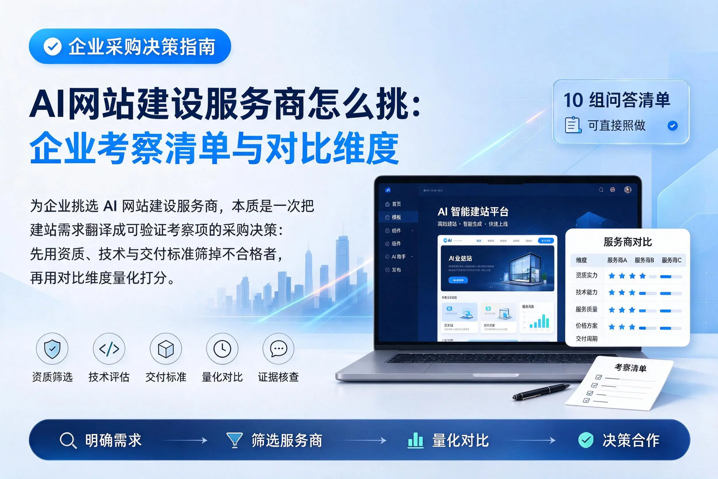 AI网站建设服务商怎么挑：盘锦企业考察清单与对比维度
