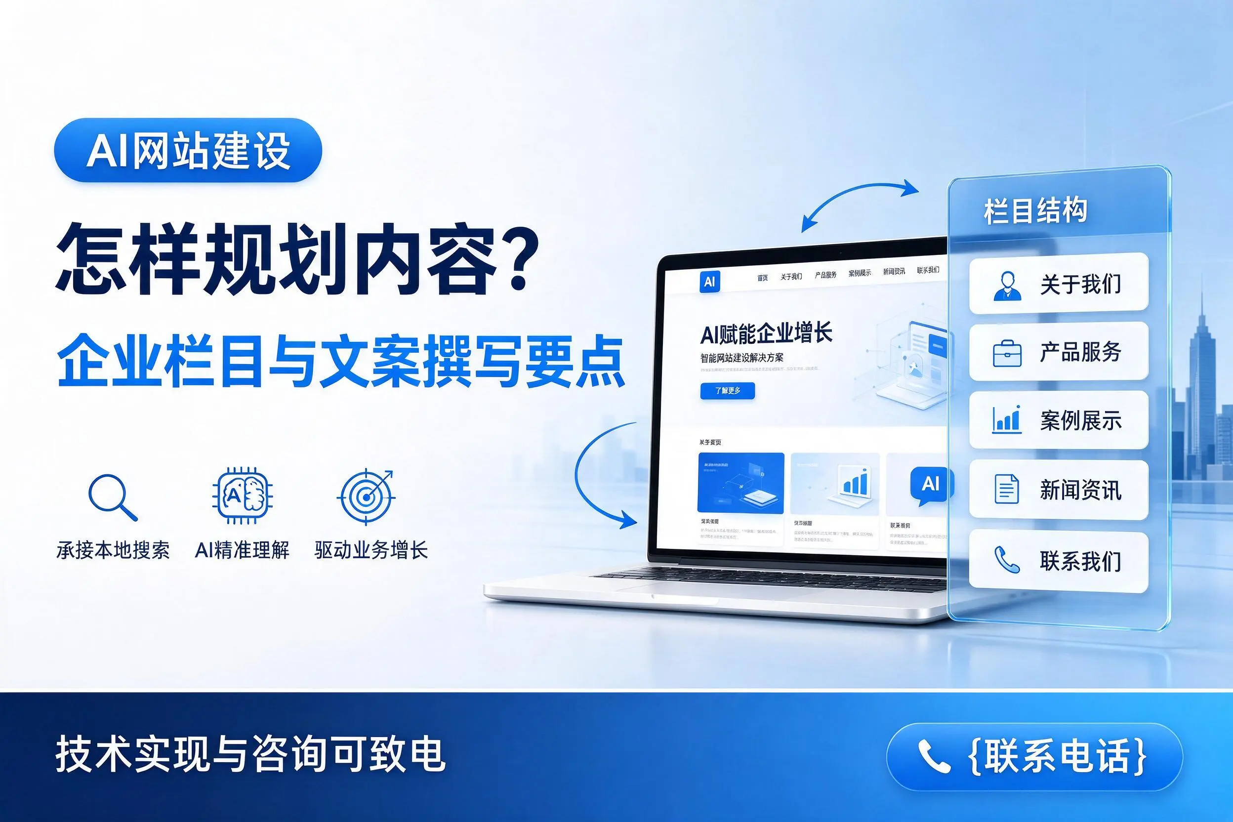 AI网站建设怎样规划内容?盘锦企业栏目与文案撰写要点