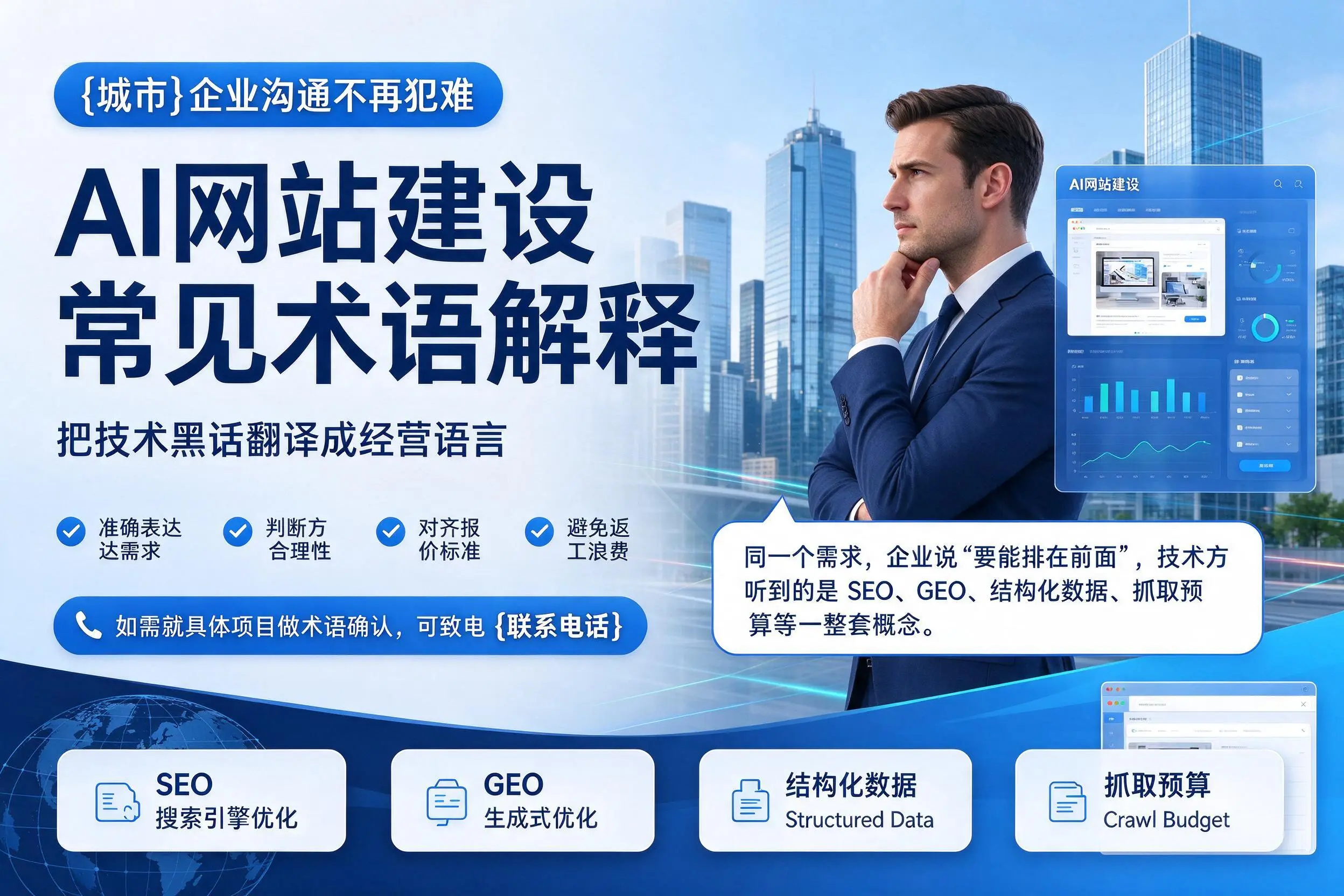 AI网站建设常见术语解释，盘锦企业沟通不再犯难