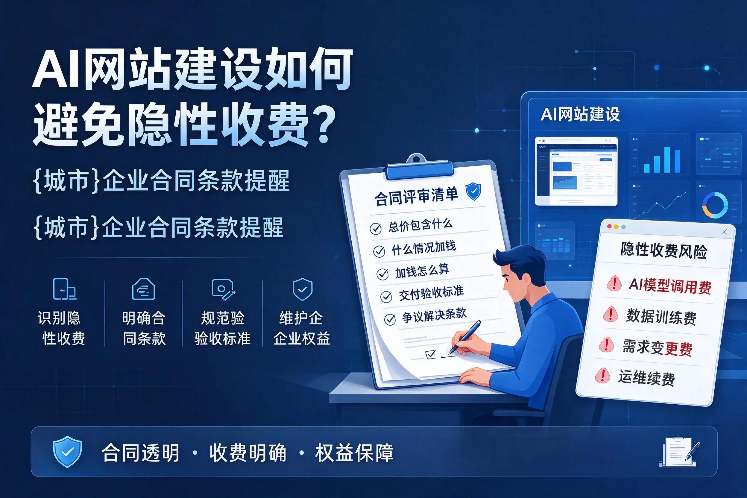 AI网站建设如何避免隐性收费？盘锦企业合同条款提醒
