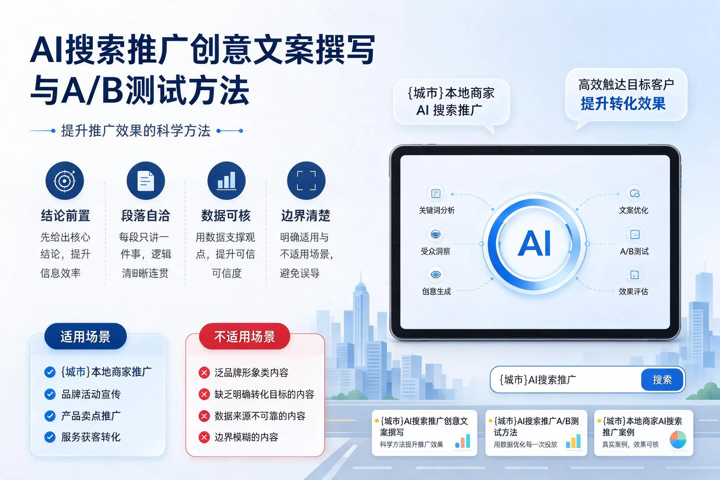 盘锦AI搜索推广创意文案撰写与A/B测试方法